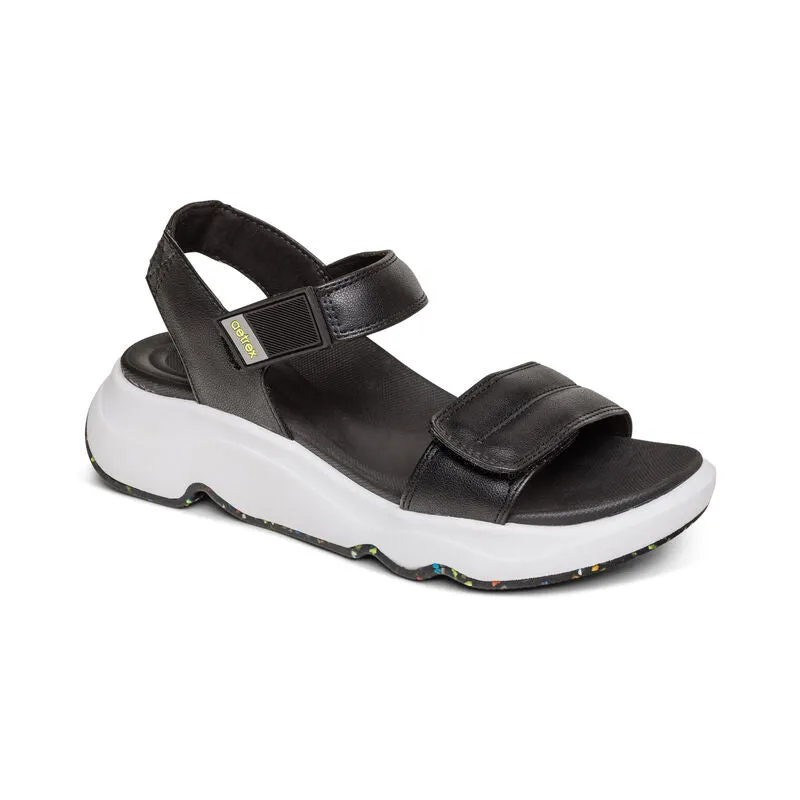 WOMEN'S AETREX WHIT SPORT SANDAL | BLACK