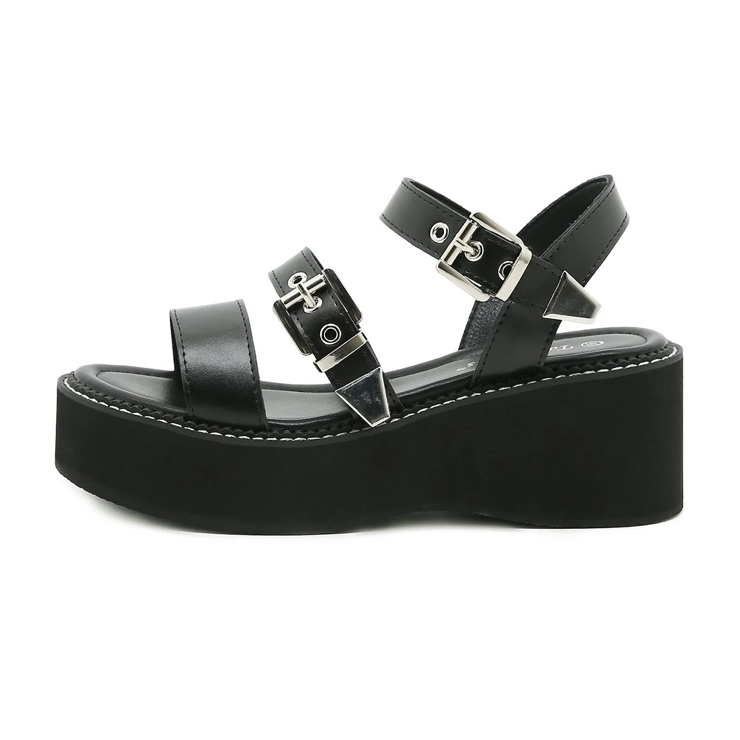 Womens Buckle Platform Sandals