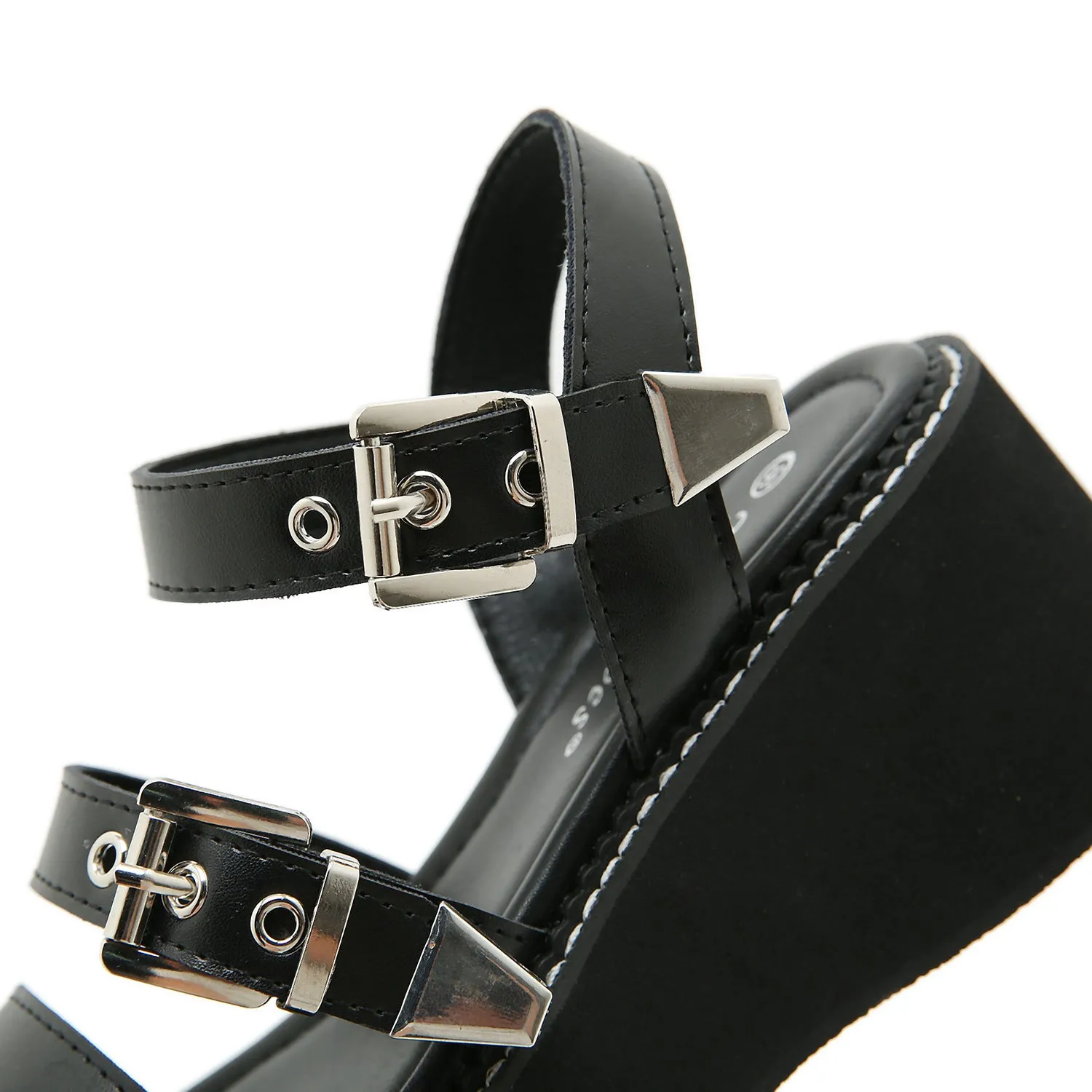 Womens Buckle Platform Sandals