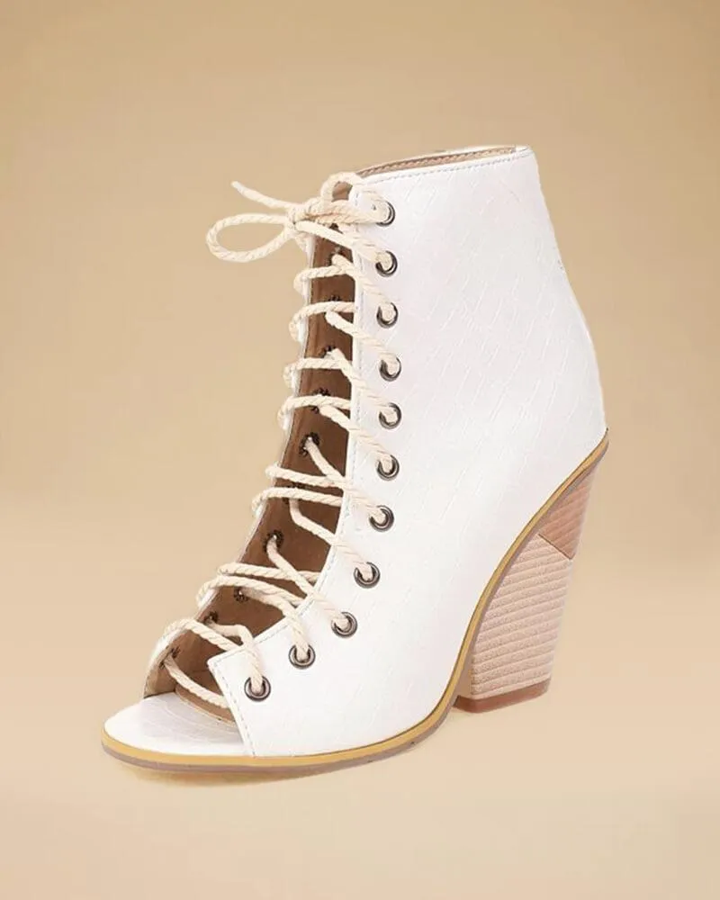 Women's Elegant Ribbon decoration Zipper Heels