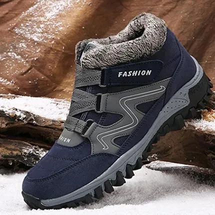 Women's fur lining anti-slip sneakers keep warm slip on walking shoes