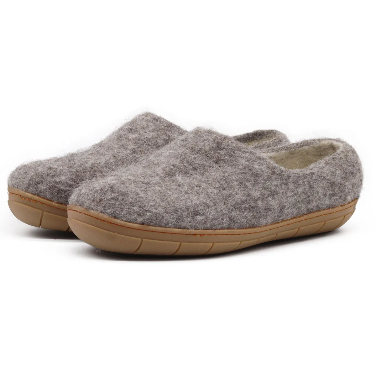 Women's 'Victoria' Wool House Shoe with Rubber Sole