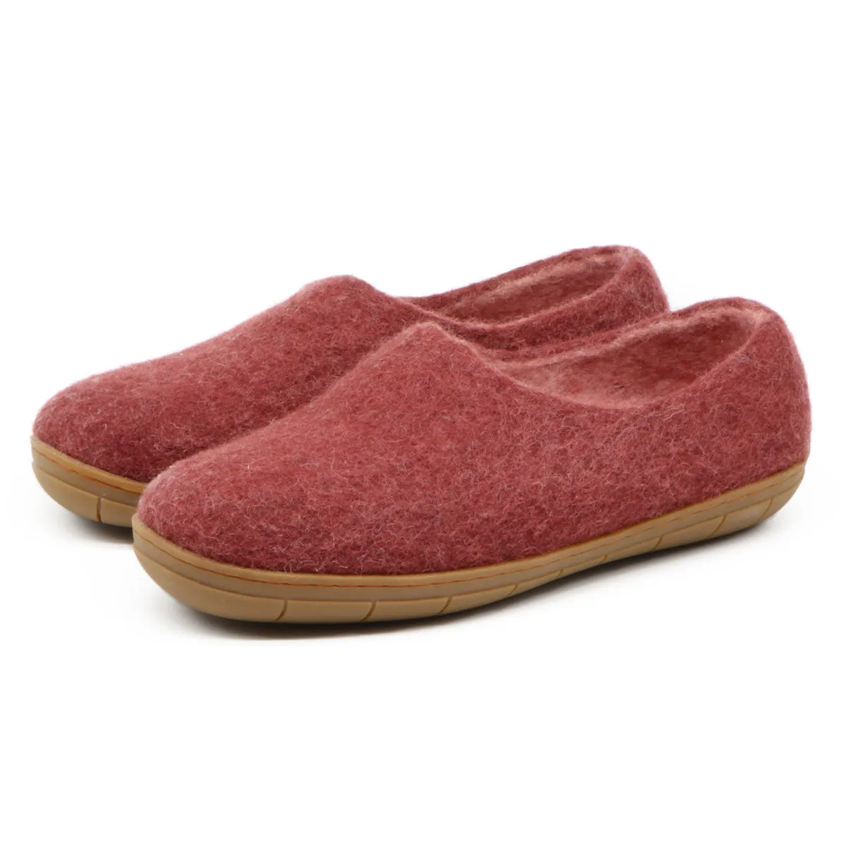 Women's 'Victoria' Wool House Shoe with Rubber Sole