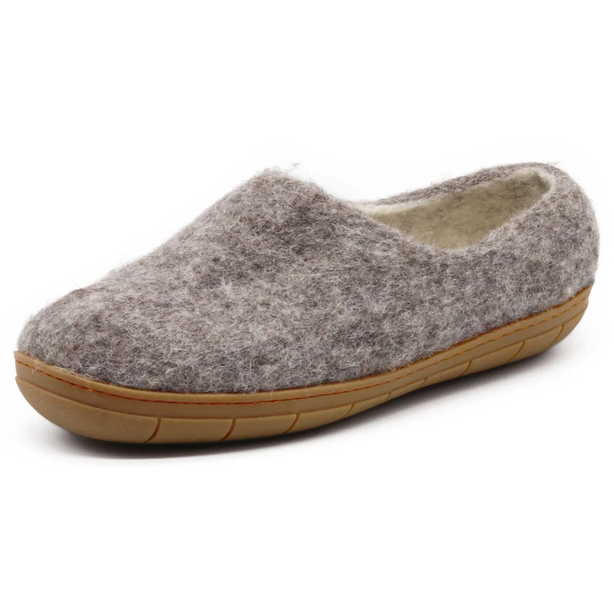 Women's 'Victoria' Wool House Shoe with Rubber Sole