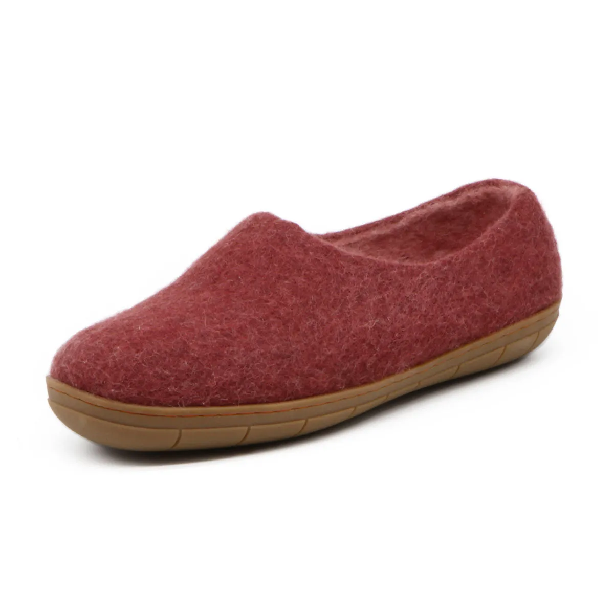 Women's 'Victoria' Wool House Shoe with Rubber Sole