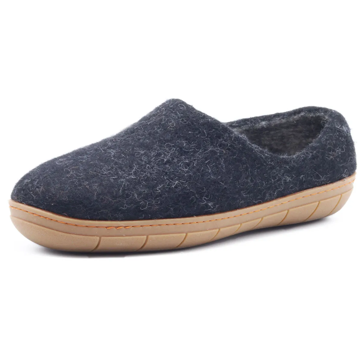 Women's 'Victoria' Wool House Shoe with Rubber Sole