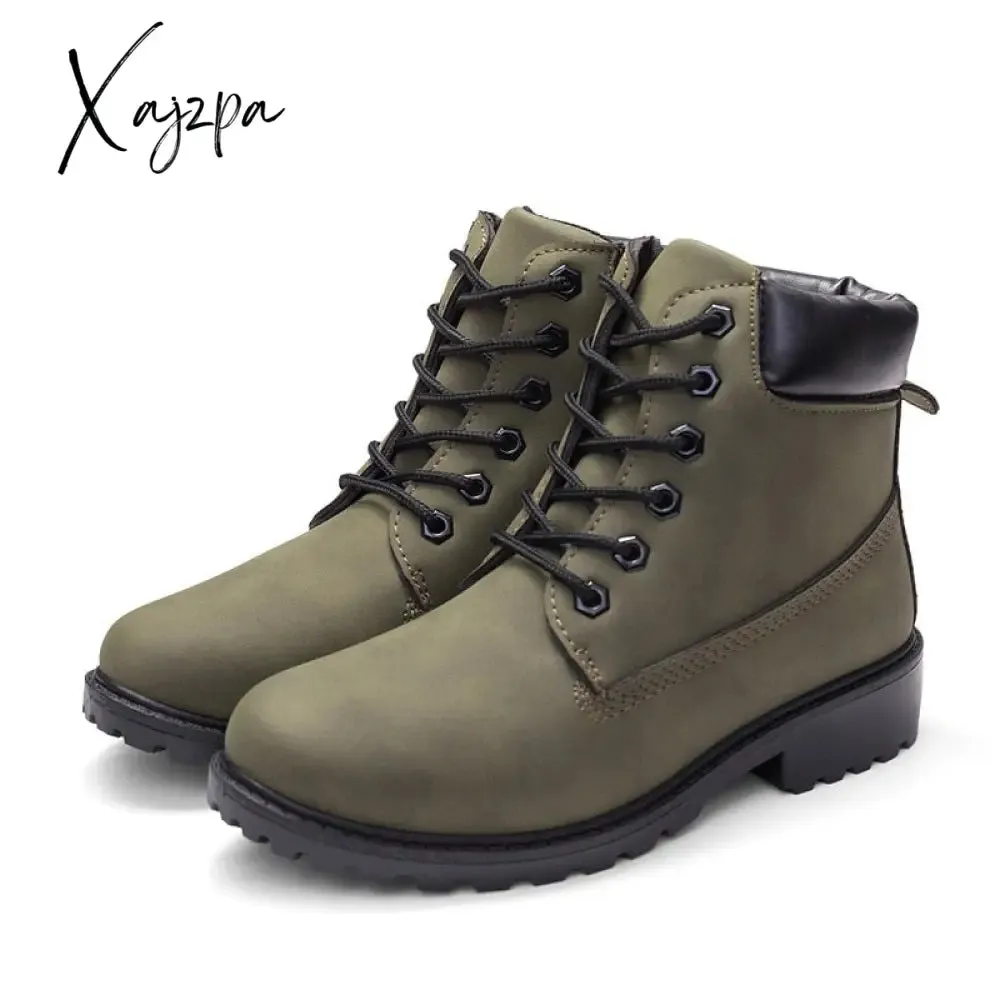 Xajzpa - Winter boots women shoes warm plush sneakers women snow boots women lace-up ankle boots casual shoes woman botas mujer