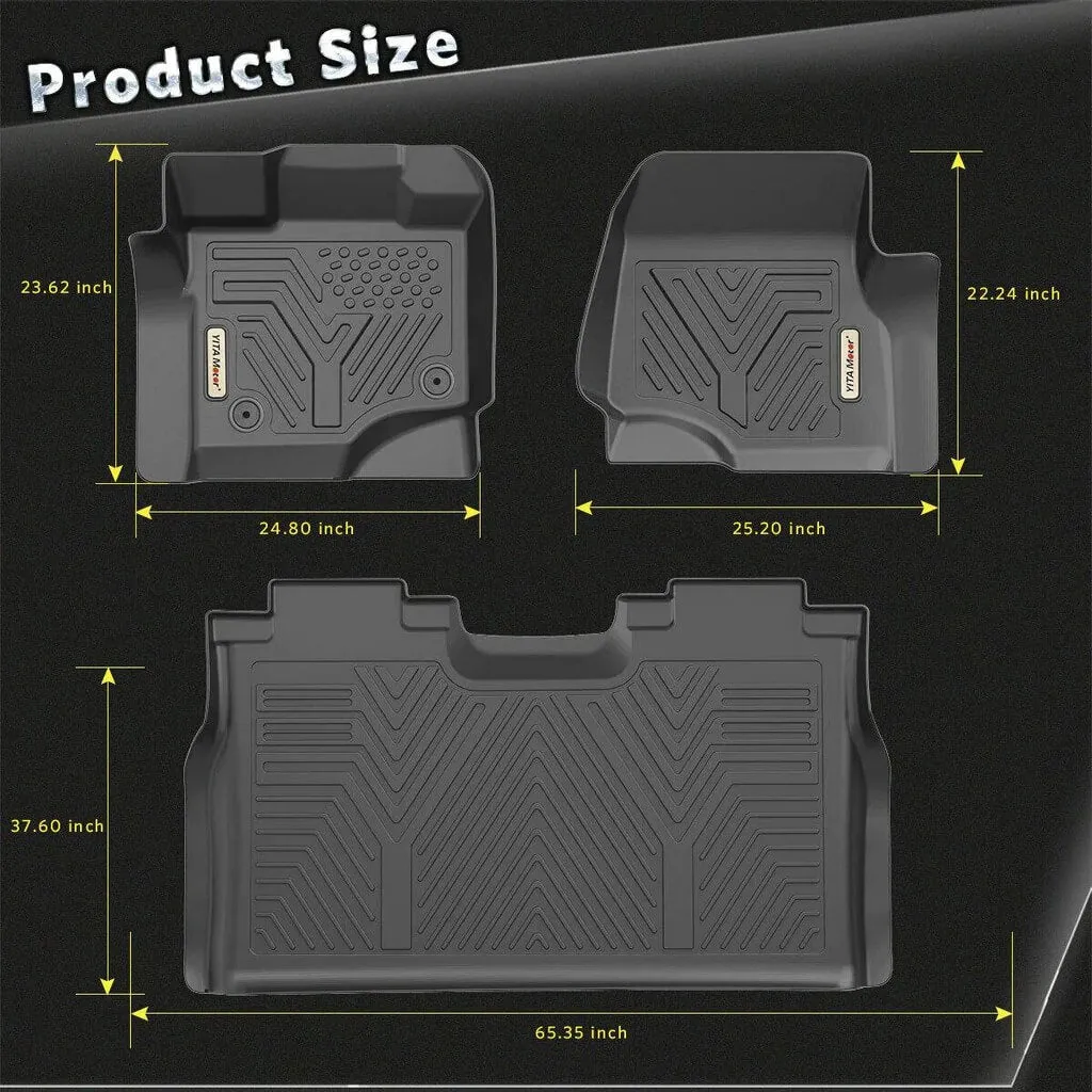 YITAMOTOR® 15-24 Ford F-150 Super Crew Cab 1st & 2nd Row Floor Mats Floor Liner All Weather Protection