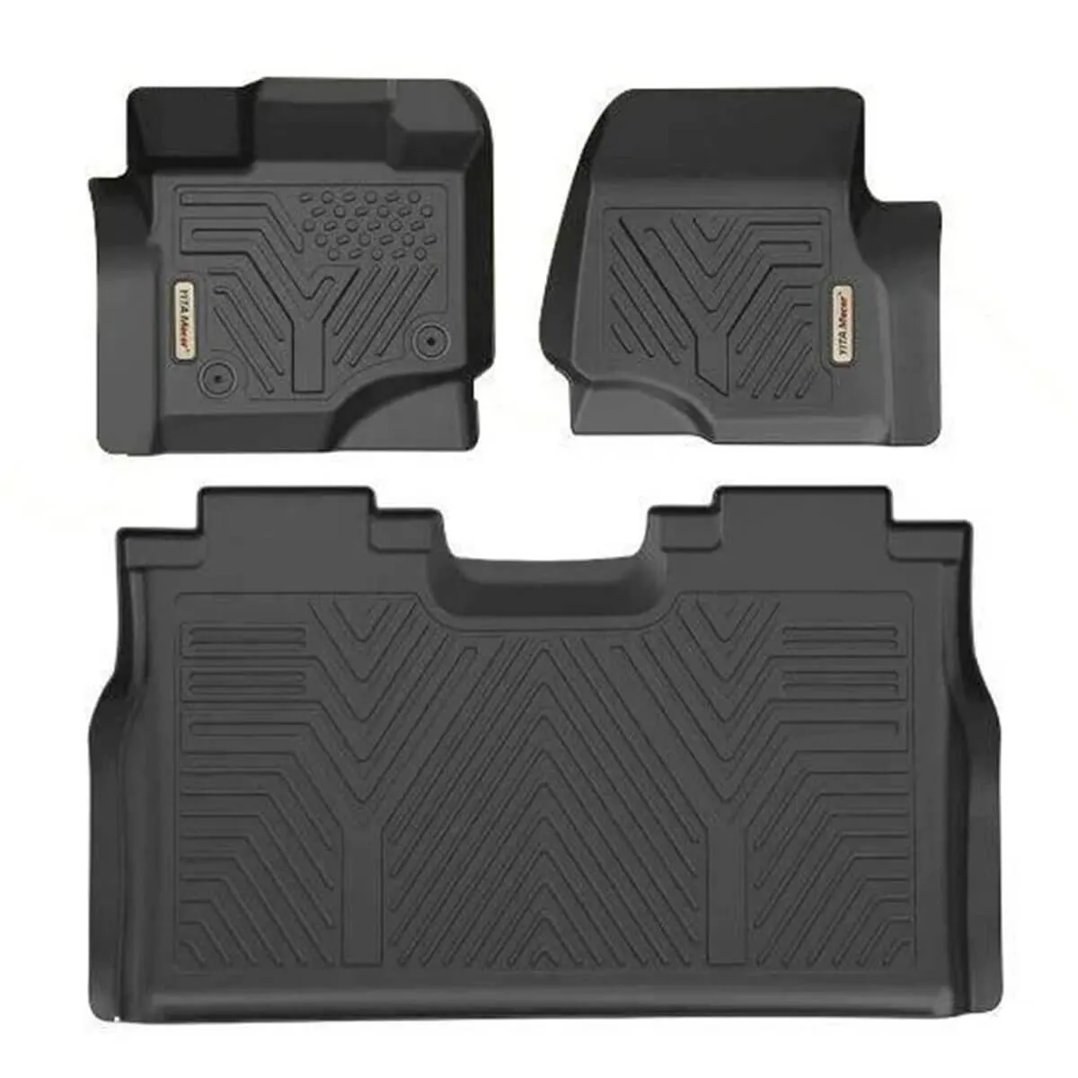 YITAMOTOR® 15-24 Ford F-150 Super Crew Cab 1st & 2nd Row Floor Mats Floor Liner All Weather Protection