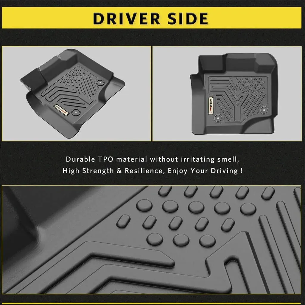 YITAMOTOR® 15-24 Ford F-150 Super Crew Cab 1st & 2nd Row Floor Mats Floor Liner All Weather Protection