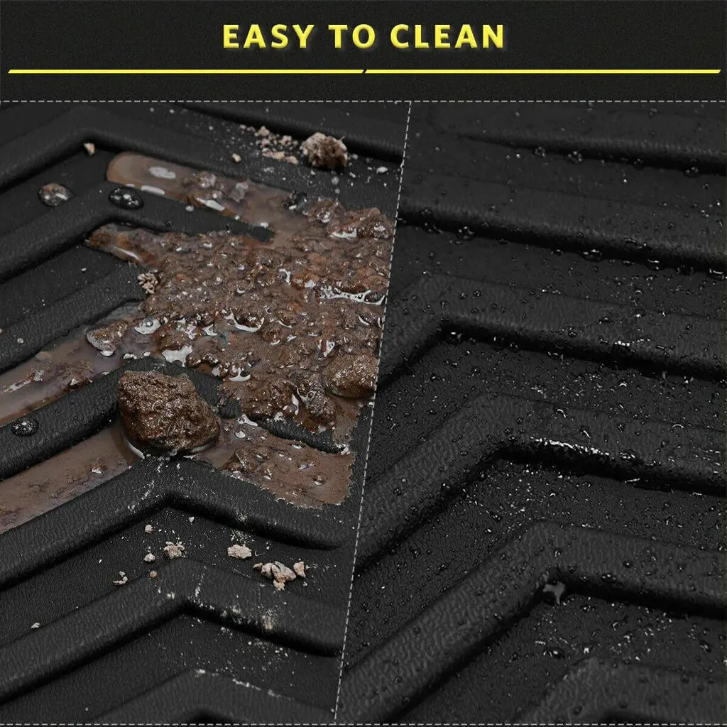 YITAMOTOR® 15-24 Ford F-150 Super Crew Cab 1st & 2nd Row Floor Mats Floor Liner All Weather Protection