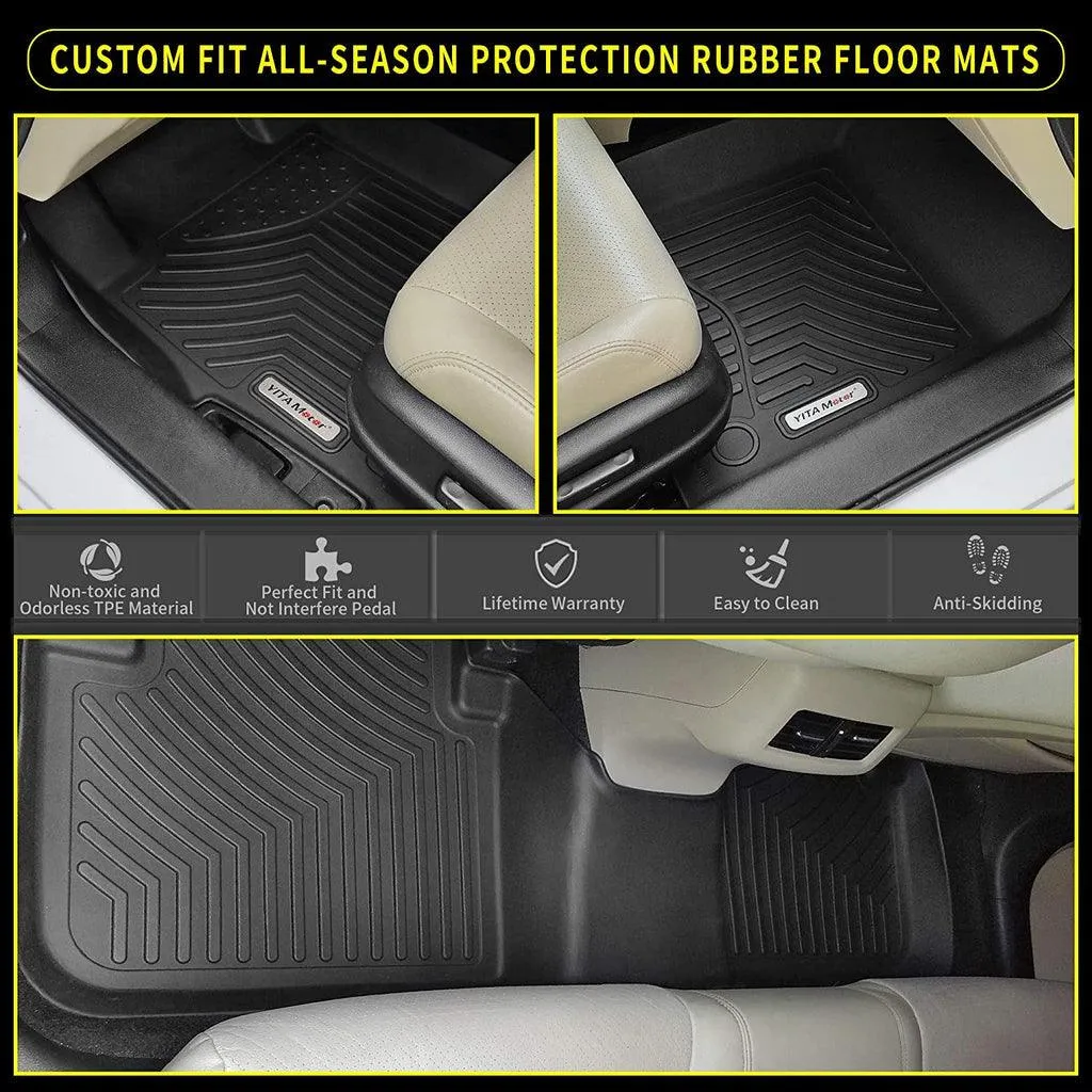 YITAMOTOR® 19-20 Hyundai Santa Fe 5 Passenger Models Floor Mats Liner, 1st, 2nd Row All-Weather Protection