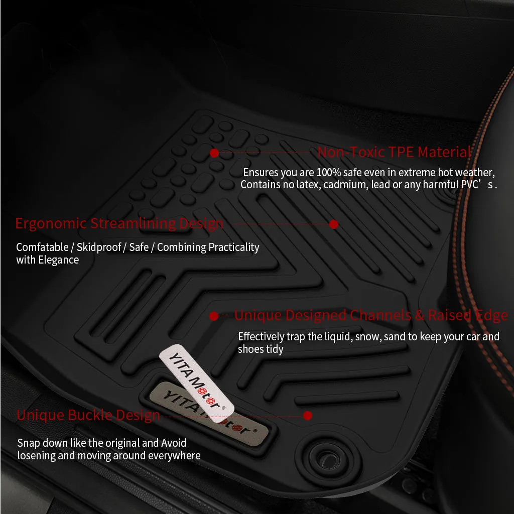 YITAMOTOR® 2012-2016 Honda CR-V Cargo Liner Floor Mats, Custom-Fit Black TPE Floor Liners, All-Weather Protection