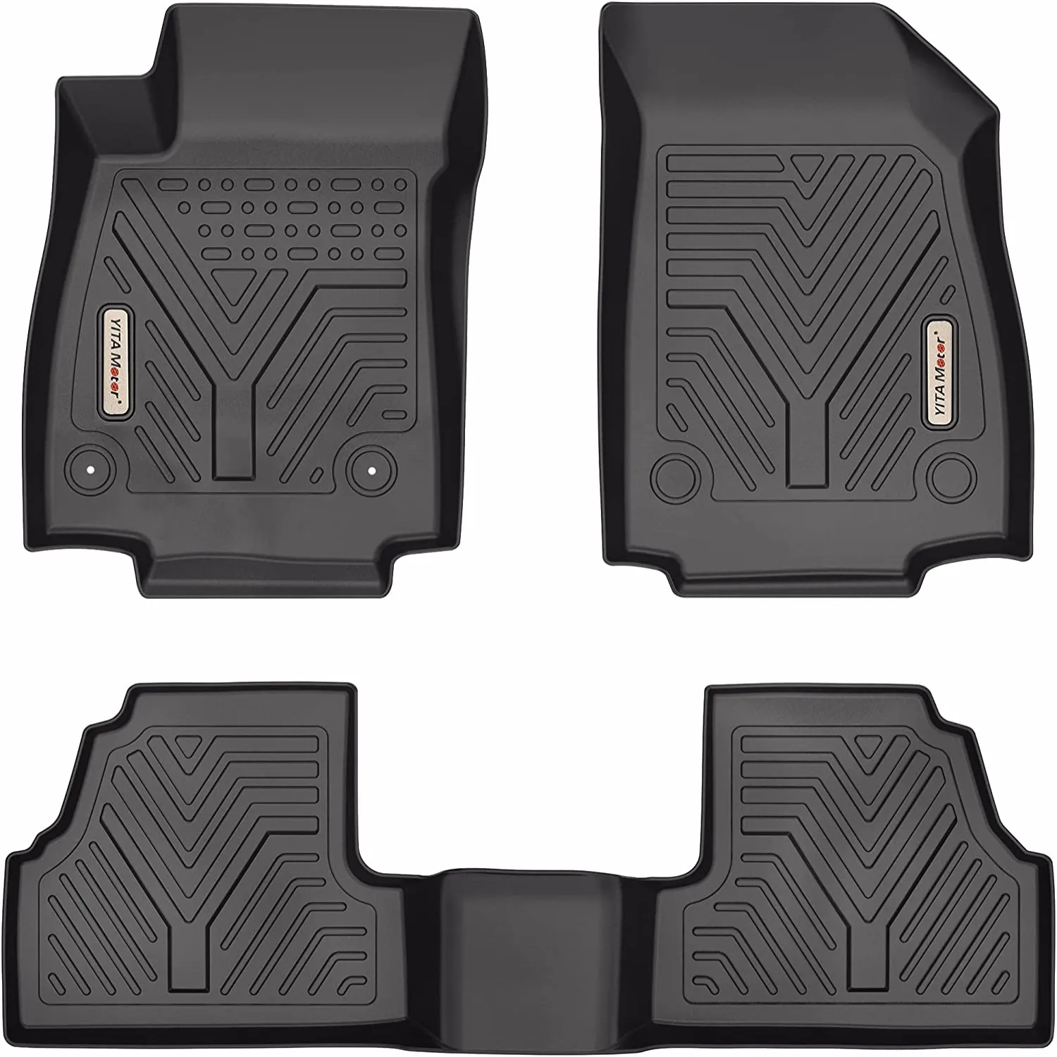 YITAMOTOR® 2014-2022 Chevrolet Trax / 2013-2022 Buick Encore, Custom Fit Black TPE Floor Liners 1st & 2nd Row