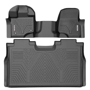 YITAMOTOR® 2015-2024 Ford F150 Super Crew Cab 1st & 2nd Row Floor Liners Floor Mats All Weather Protection