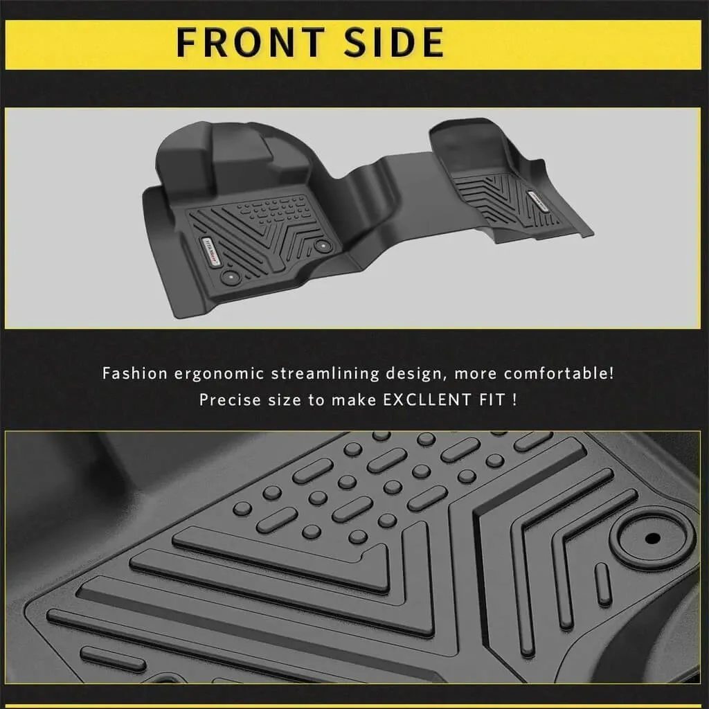 YITAMOTOR® 2015-2024 Ford F150 Super Crew Cab 1st & 2nd Row Floor Liners Floor Mats All Weather Protection