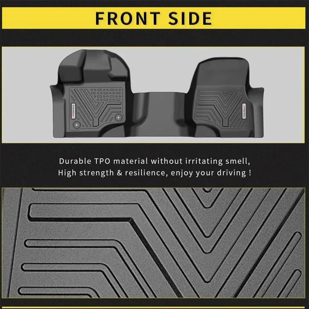 YITAMOTOR® 2015-2024 Ford F150 Super Crew Cab 1st & 2nd Row Floor Liners Floor Mats All Weather Protection