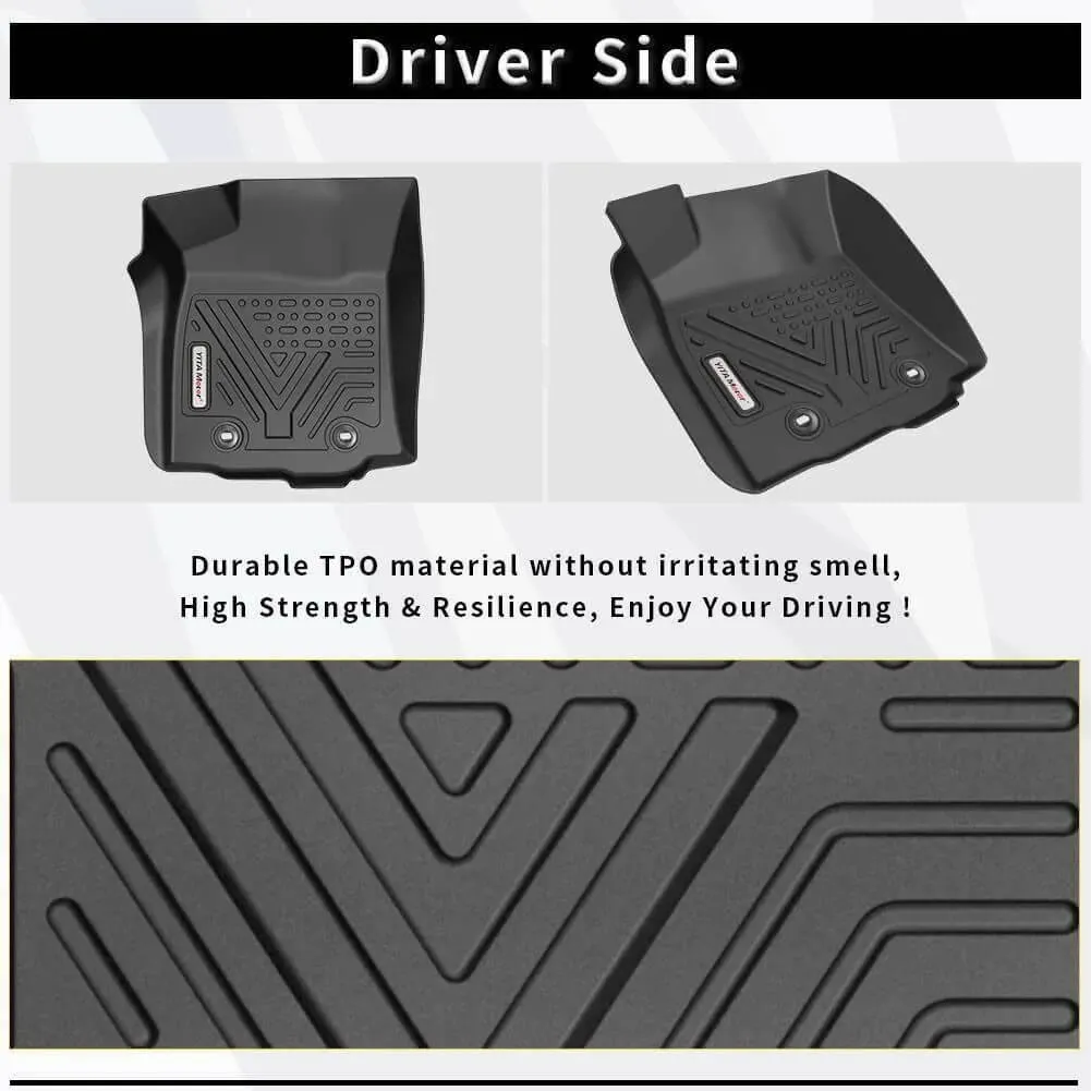 YITAMOTOR® 2016-2017 Toyota Tacoma Double Cab Floor Mats Floor Liners All Weather Protection Black Rubber