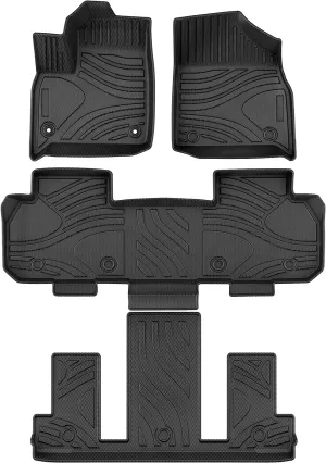 YITAMOTOR® 2018-2023 Chevrolet Traverse with 2nd Row Bucket Seats Floor Mats 3 Row Liner Set