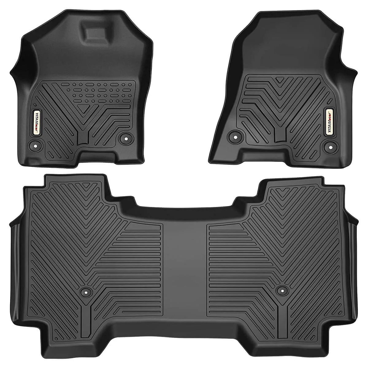 YITAMOTOR® 2019-2025 Dodge Ram 1500 Crew Cab New Body Floor Mats Floor Liner Rubber Front Rear Kit