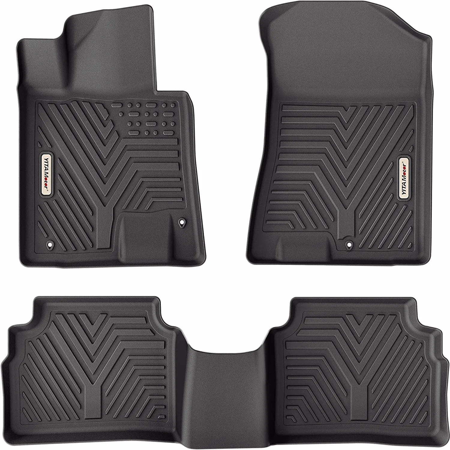 YITAMOTOR® 2020-2023 Hyundai Sonata / 2021-2024 Kia K5 (Only FWD Models) Floor Mats , Black 1st & 2nd Floor Mats Set