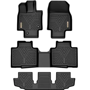 YITAMOTOR® 2020-2023 Toyota Highlander w/Center Console 3 Row Floor Mats, NOT fit Hybrid Models