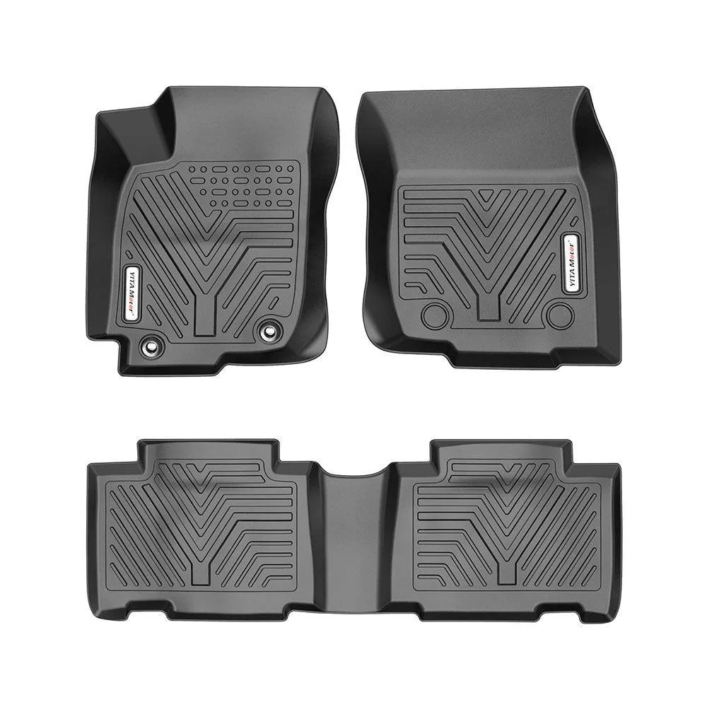 YITAMOTOR® All Weather Floor Mats for 2013 2014 2015 2016 2017 2018 Toyota RAV4 Black Rubber 3pcs Set Floor Liners