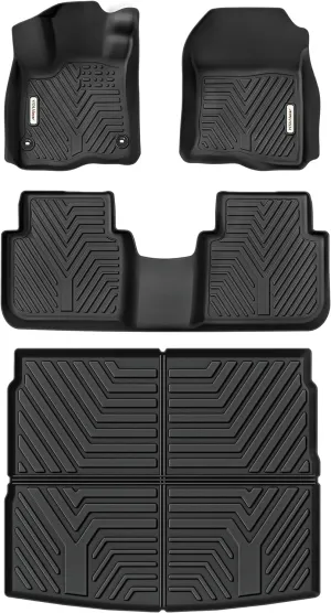 YITAMOTOR® Floor Mats & Cargo Liner Fit for Honda CR-V 2025 2024 2023, All Weather TPE Custom Fit CRV Hybrid Floor Liners with Cargo Mat Full Set