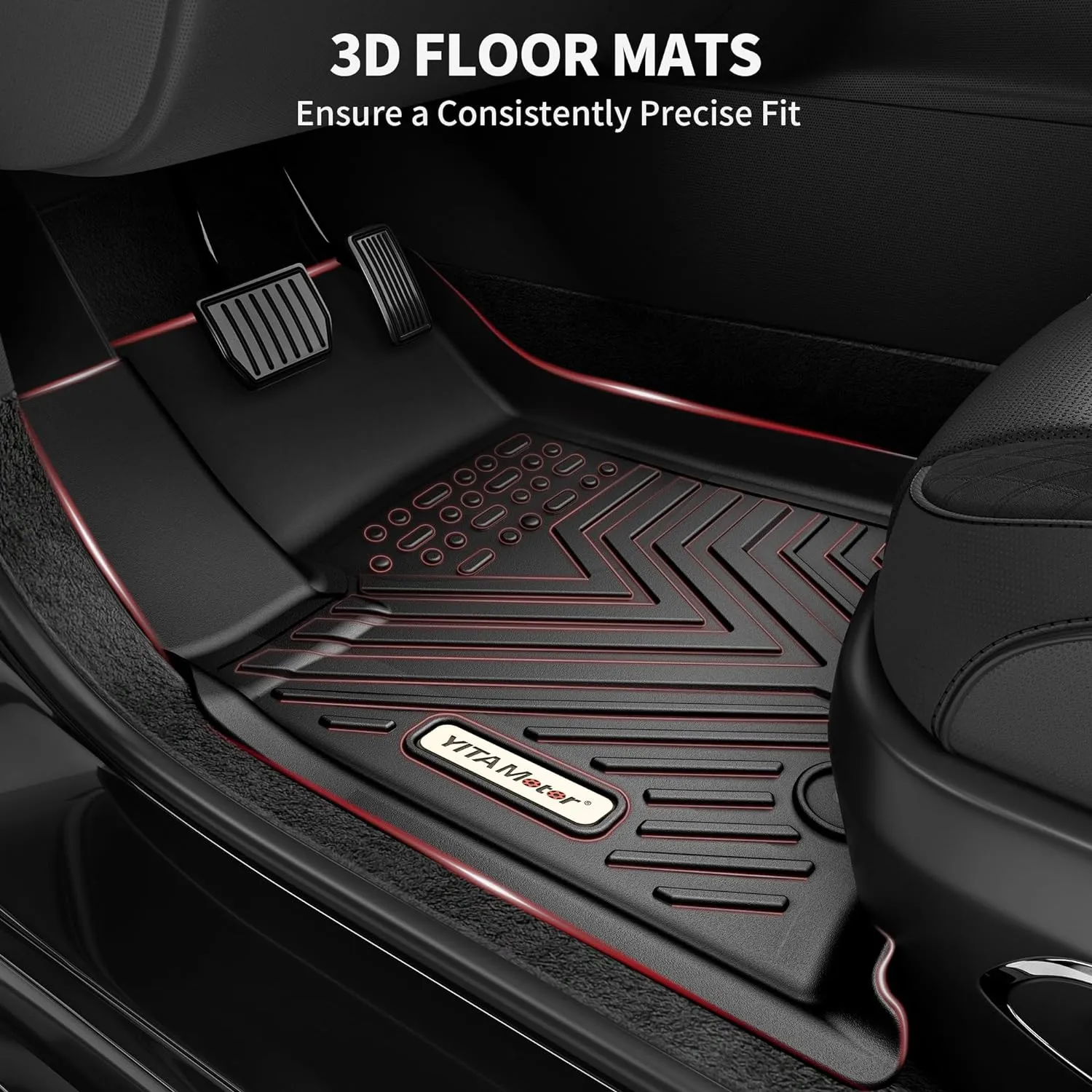 YITAMOTOR® Floor Mats Compatible with 2017-2021 Nissan Titan, 2016-2021 Nissan Titan XD Crew Cab with 1st Row Bucket Seat, Custom Fit Floor Liners, 1st & 2nd Row All-Weather Protection, Black