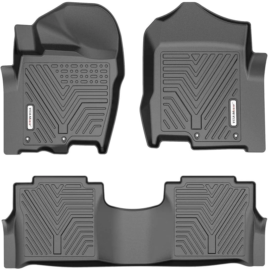 YITAMOTOR® Floor Mats Compatible with 2017-2021 Nissan Titan, 2016-2021 Nissan Titan XD Crew Cab with 1st Row Bucket Seat, Custom Fit Floor Liners, 1st & 2nd Row All-Weather Protection, Black