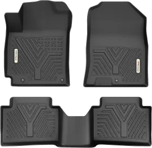 YITAMOTOR® Floor Mats Compatible with 2018-2023 Hyundai Kona (NO Electric Models), 1st & 2nd Row All Weather Protection, Black Floor Liner