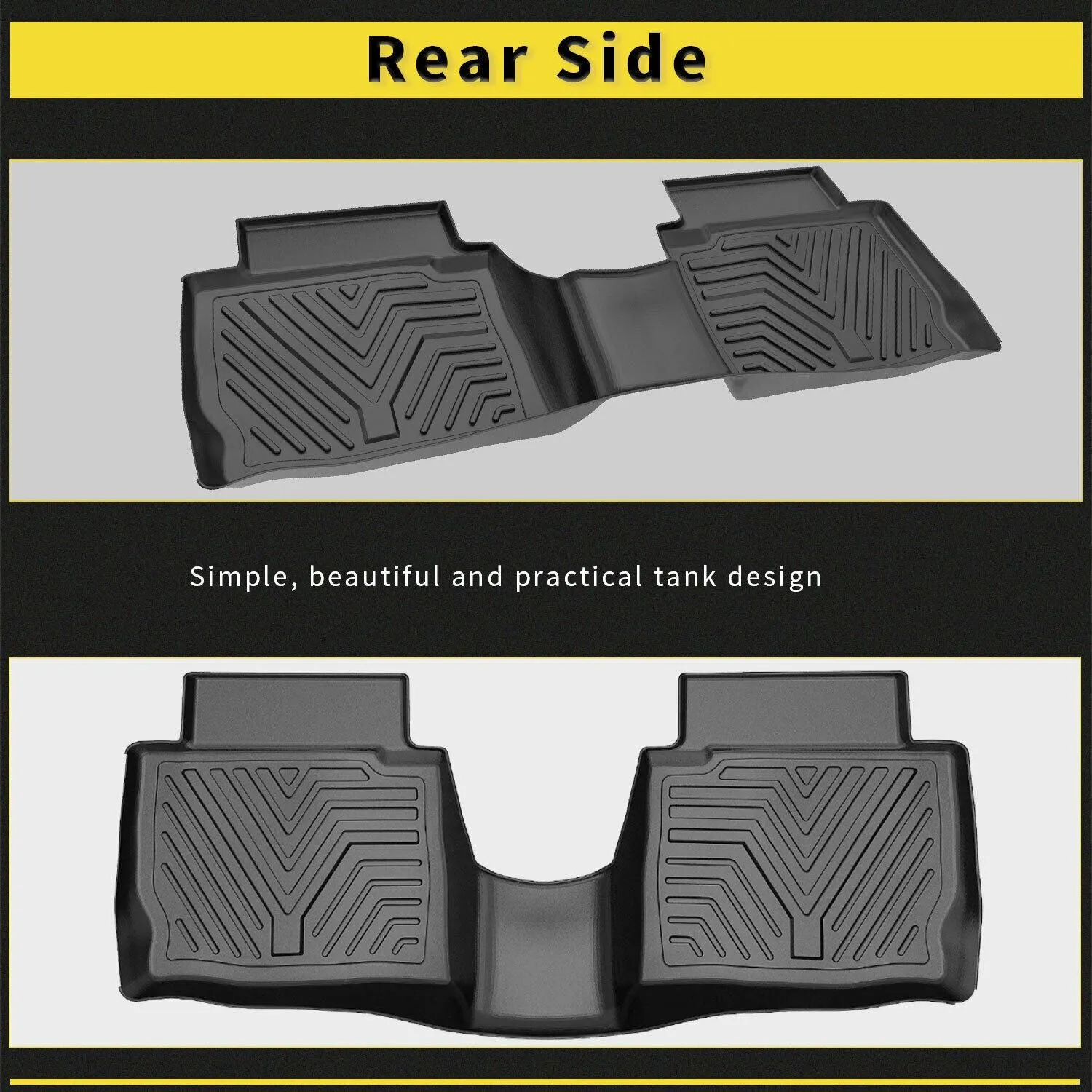 YITAMOTOR® Floor Mats Floor Liners for 2013-2016 Ford Fusion Lincoln MKZ, 1st & 2nd Row All Weather Protection