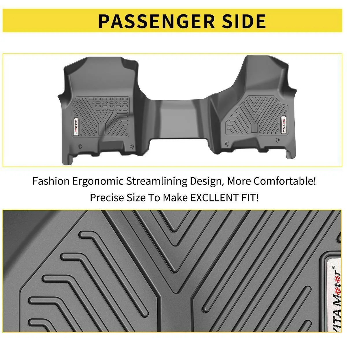 YITAMOTOR® Floor Mats For 12-18 Dodge Ram 1500/2500/3500 Crew Cab,19-23 Ram 1500 Classic Crew Cab