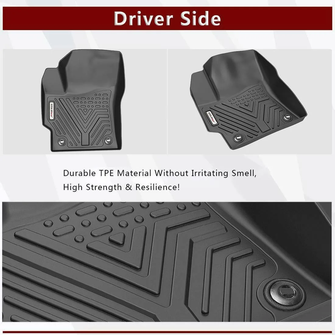 YITAMOTOR® Floor Mats For 20-24 Toyota Corolla Hybrid LE, TPE Floor Liners 1st & 2nd Row All-Weather Protection