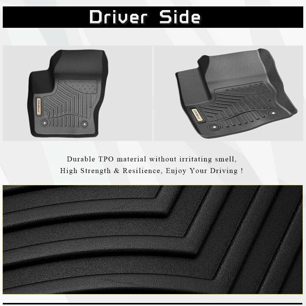 YITAMOTOR® Floor Mats For 2013-2019 Ford Escape, 1st and 2nd Row All Weather Protection Floor Liners