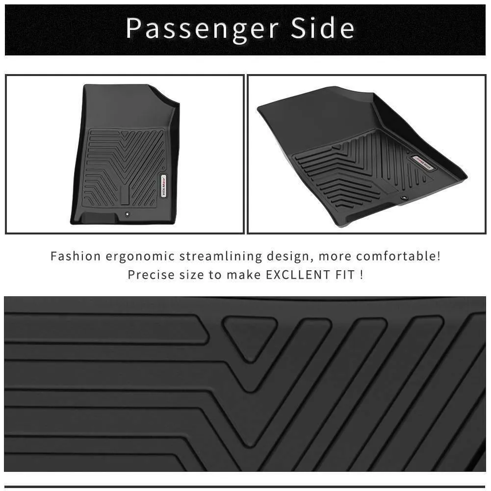 YITAMOTOR® Floor Mats for 2016-2020 Kia Optima, 2015-2019 Hyundai Sonata, 1st & 2nd Row All Weather Protection