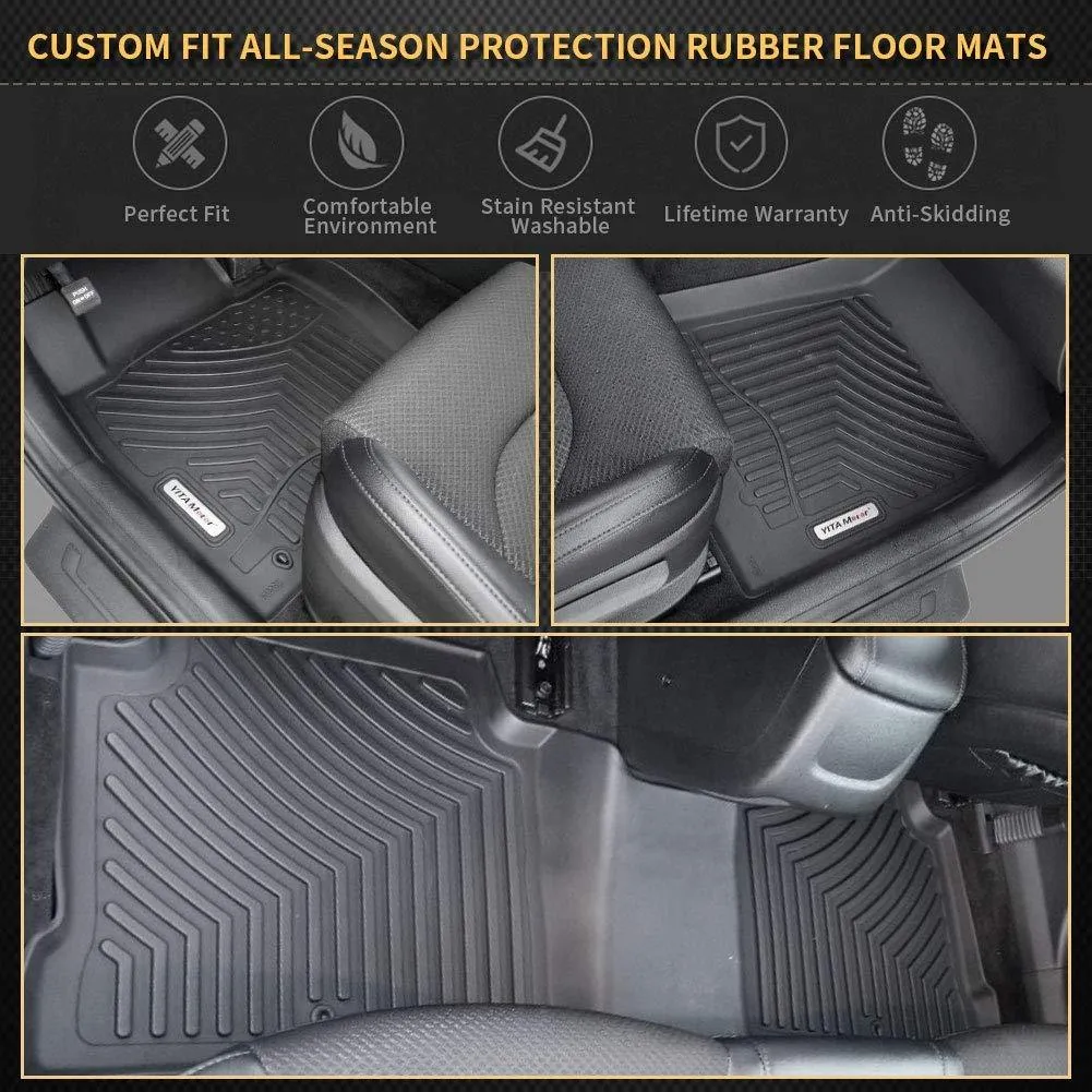 YITAMOTOR® Floor Mats for 2016-2020 Kia Optima, 2015-2019 Hyundai Sonata, 1st & 2nd Row All Weather Protection