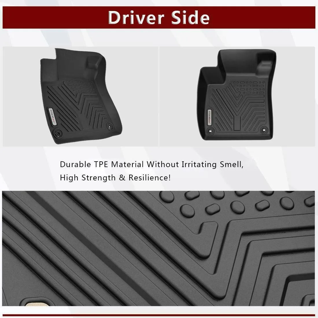 YITAMOTOR® Floor Mats For 2018-2022 Honda Accord, 1st & 2nd Row All Weather Protection