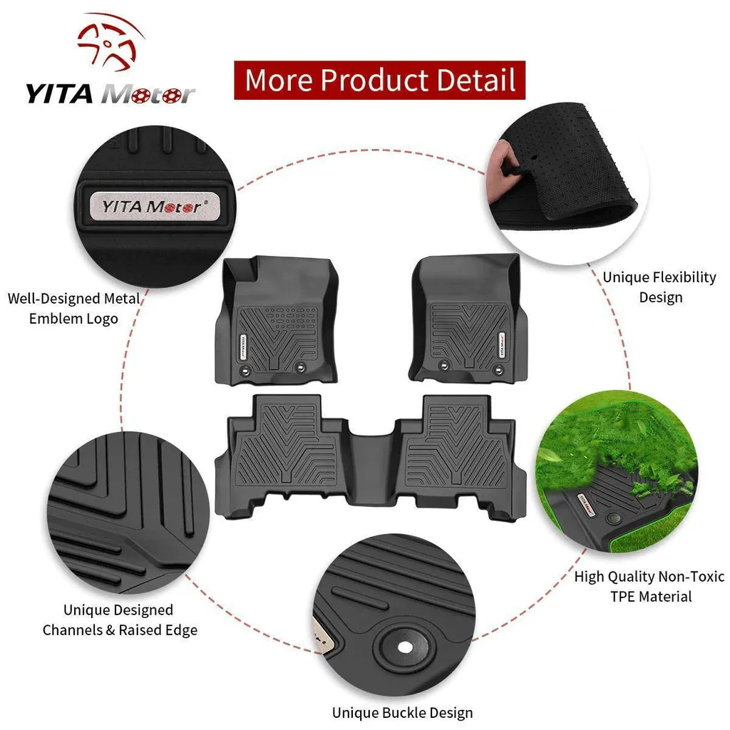 YITAMOTOR® Floor Mats for Lexus GX460 Toyota 4Runner All Weather Rubber Waterproof Liners Protection