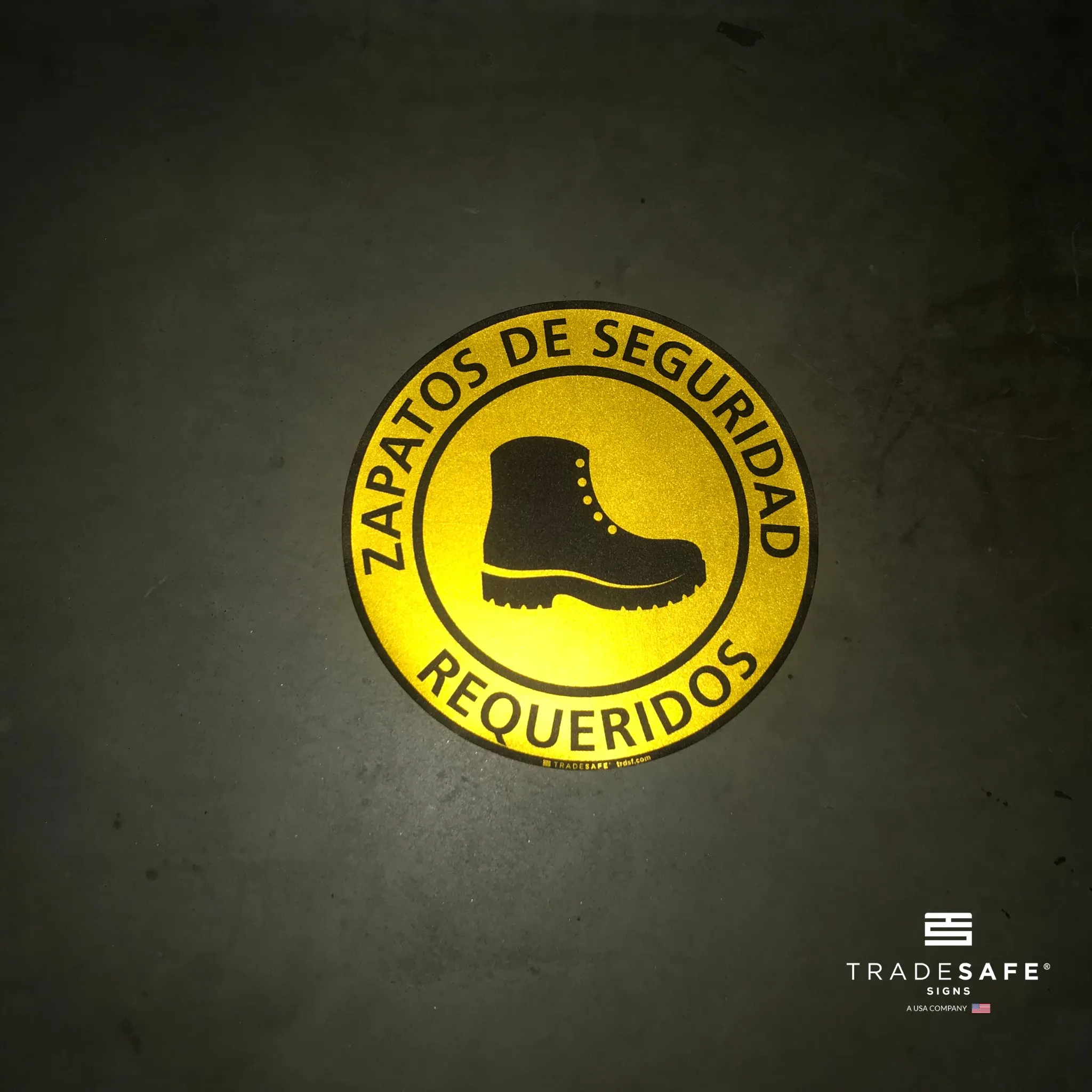 Zapatos De Seguridad Requeridos Spanish Floor Sign