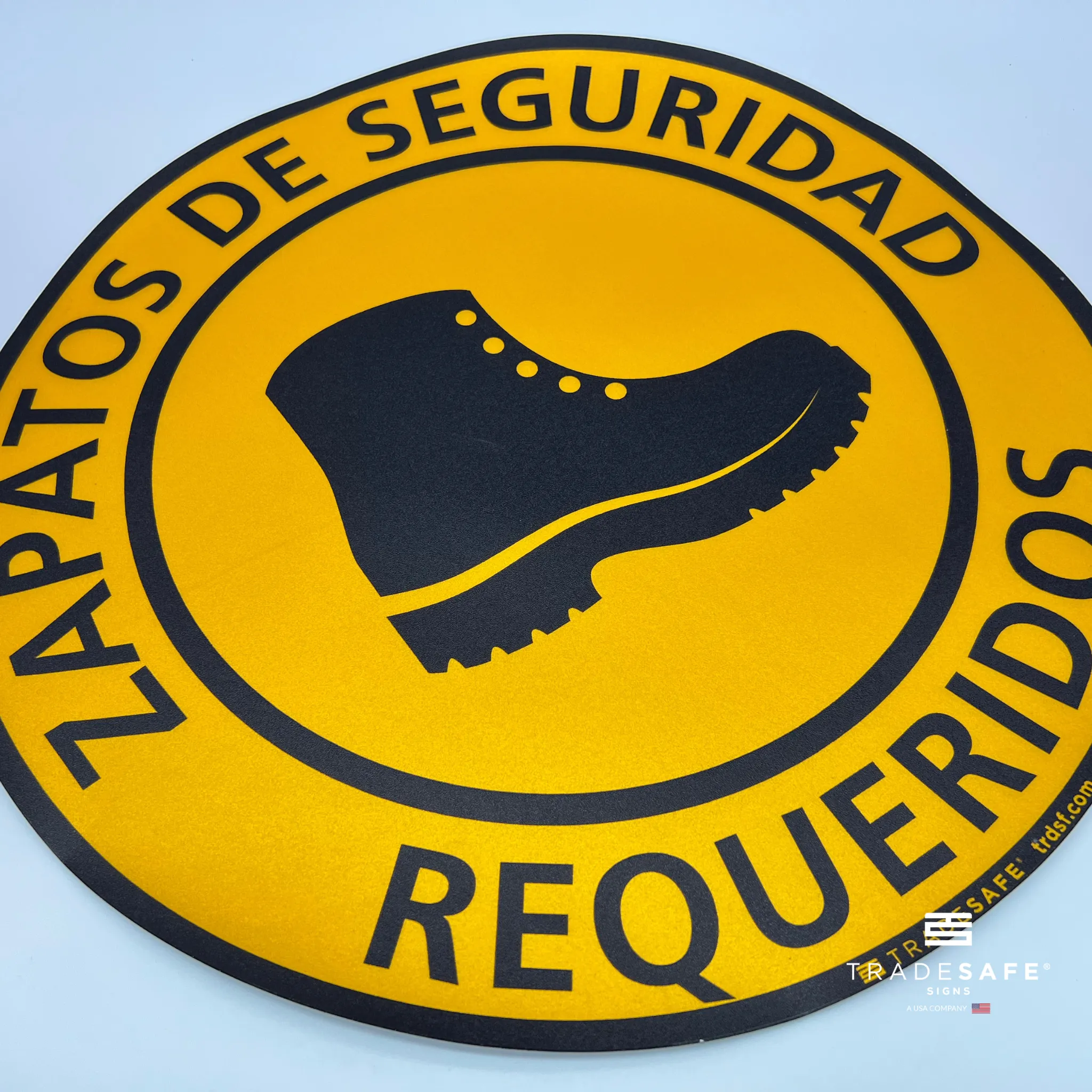 Zapatos De Seguridad Requeridos Spanish Floor Sign