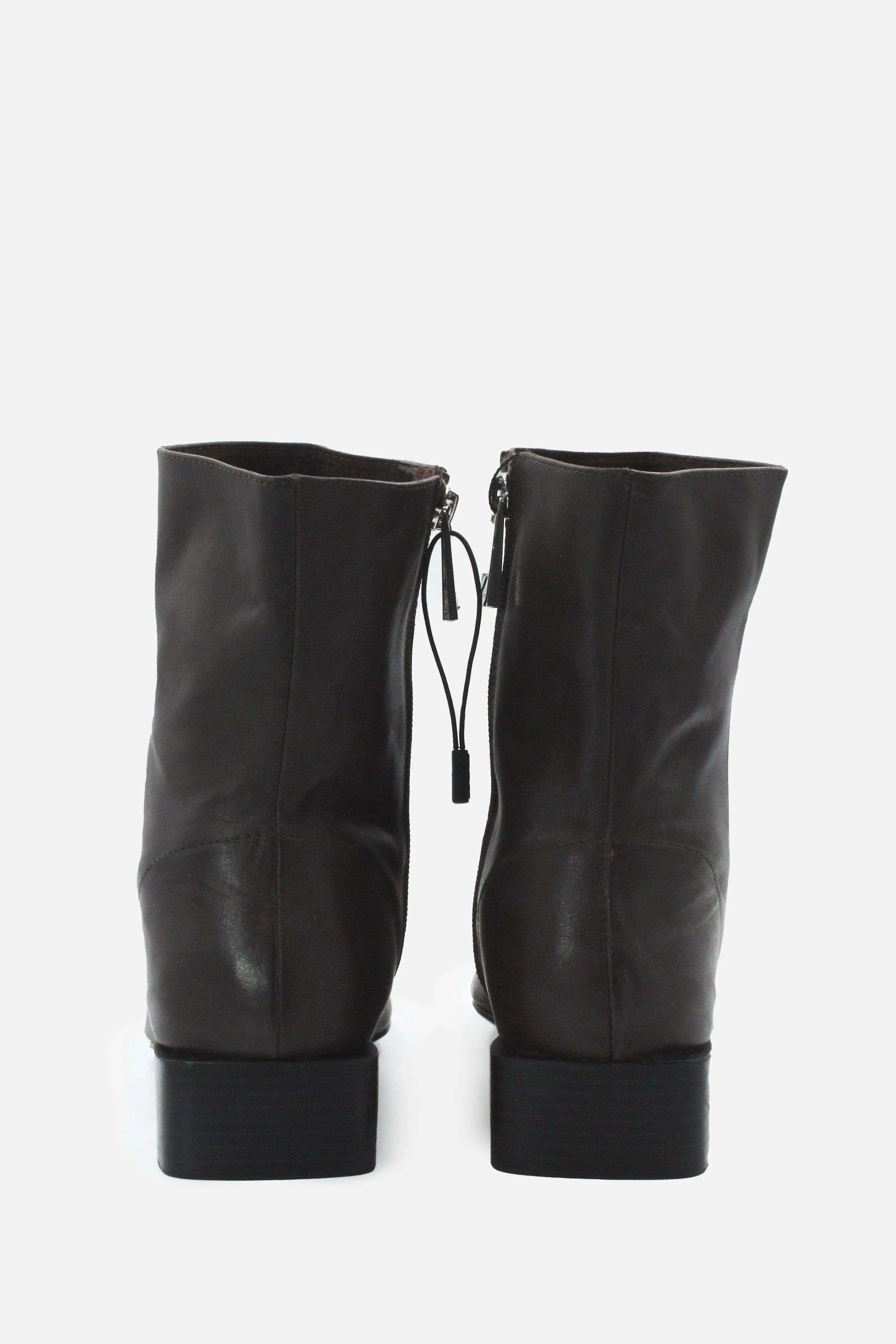 Zara Zipper Block Heels Ankle Boots