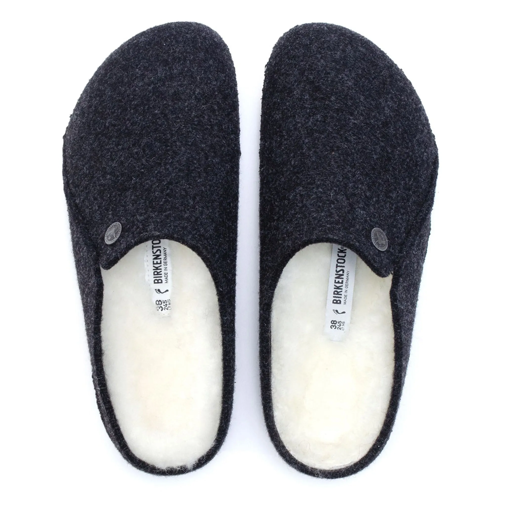 Zermatt Wool Felt Shearling Clogs - Anthracite