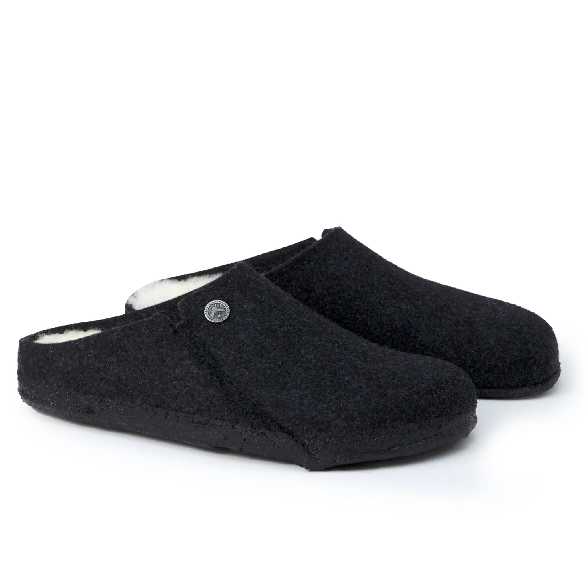 Zermatt Wool Felt Shearling Clogs - Anthracite