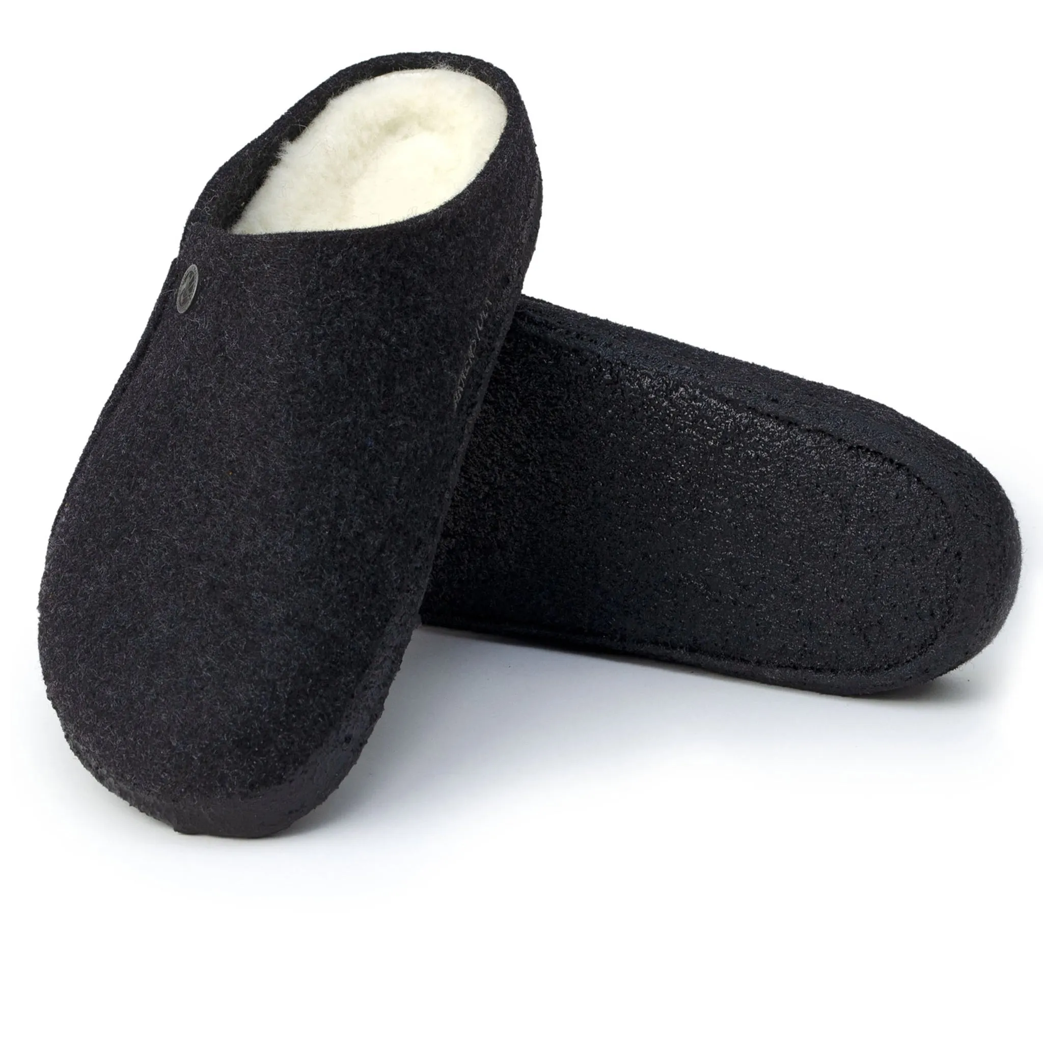 Zermatt Wool Felt Shearling Clogs - Anthracite