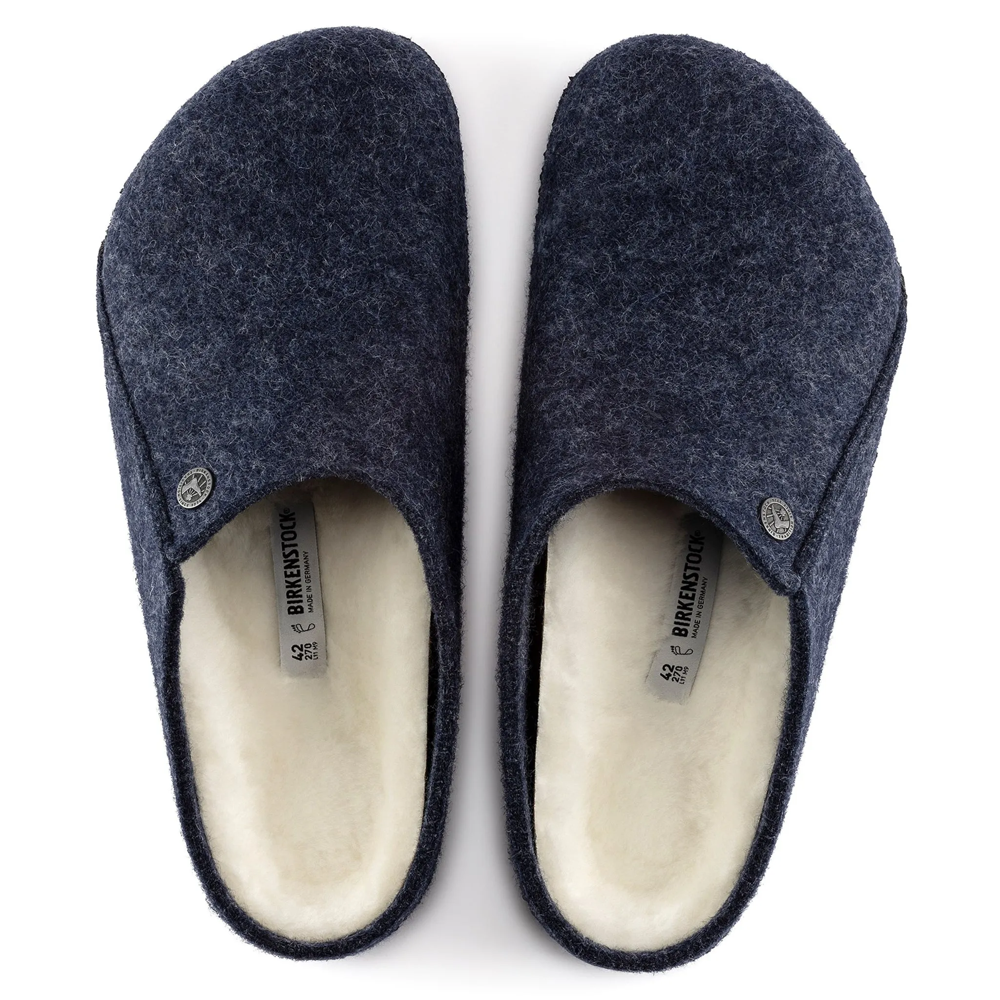 Zermatt Wool Felt Shearling Clogs - Dark Blue